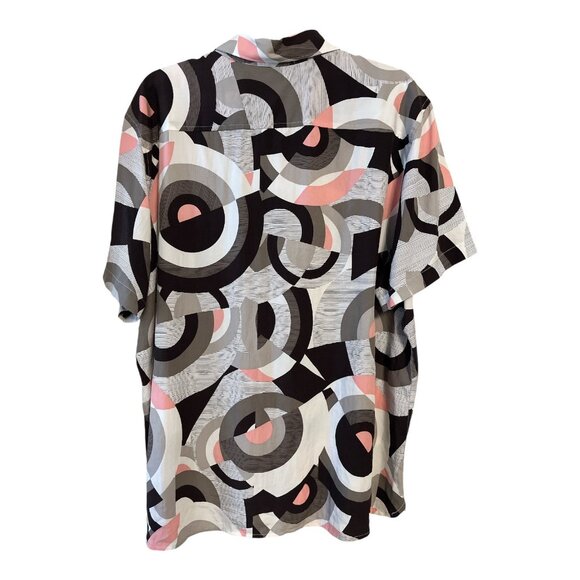 Perry Ellis Men’s XXLT Geometric Print Short-Sleeve Shirt – 100% Lyocell – Retro - Picture 6 of 6